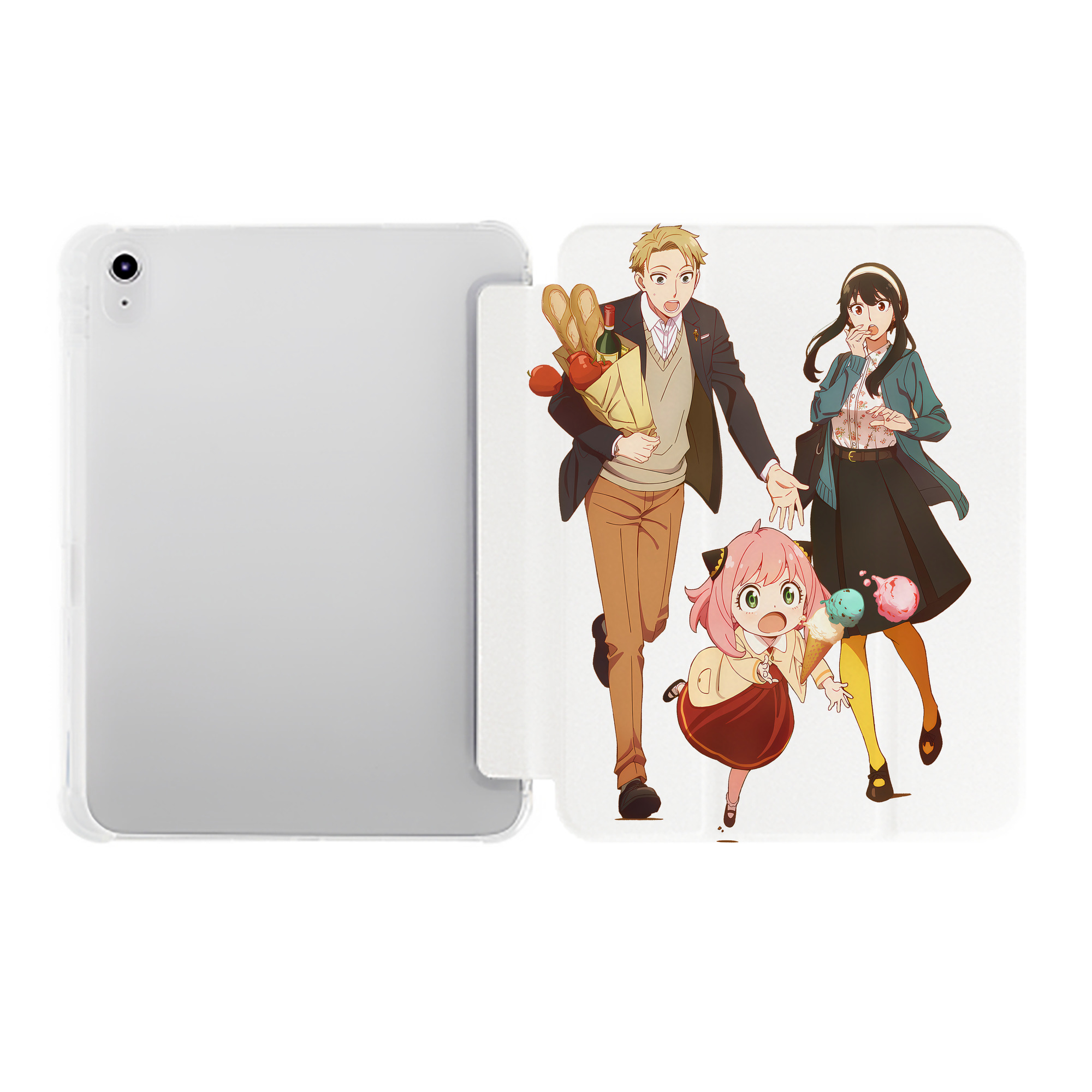 （画像用） SPY×FAMILY间谍家家酒 IPad ケース ペン収納付き 三つ折りスタンド PUレザー×シリコン 対応機種9.5/10.5/10.9インチ